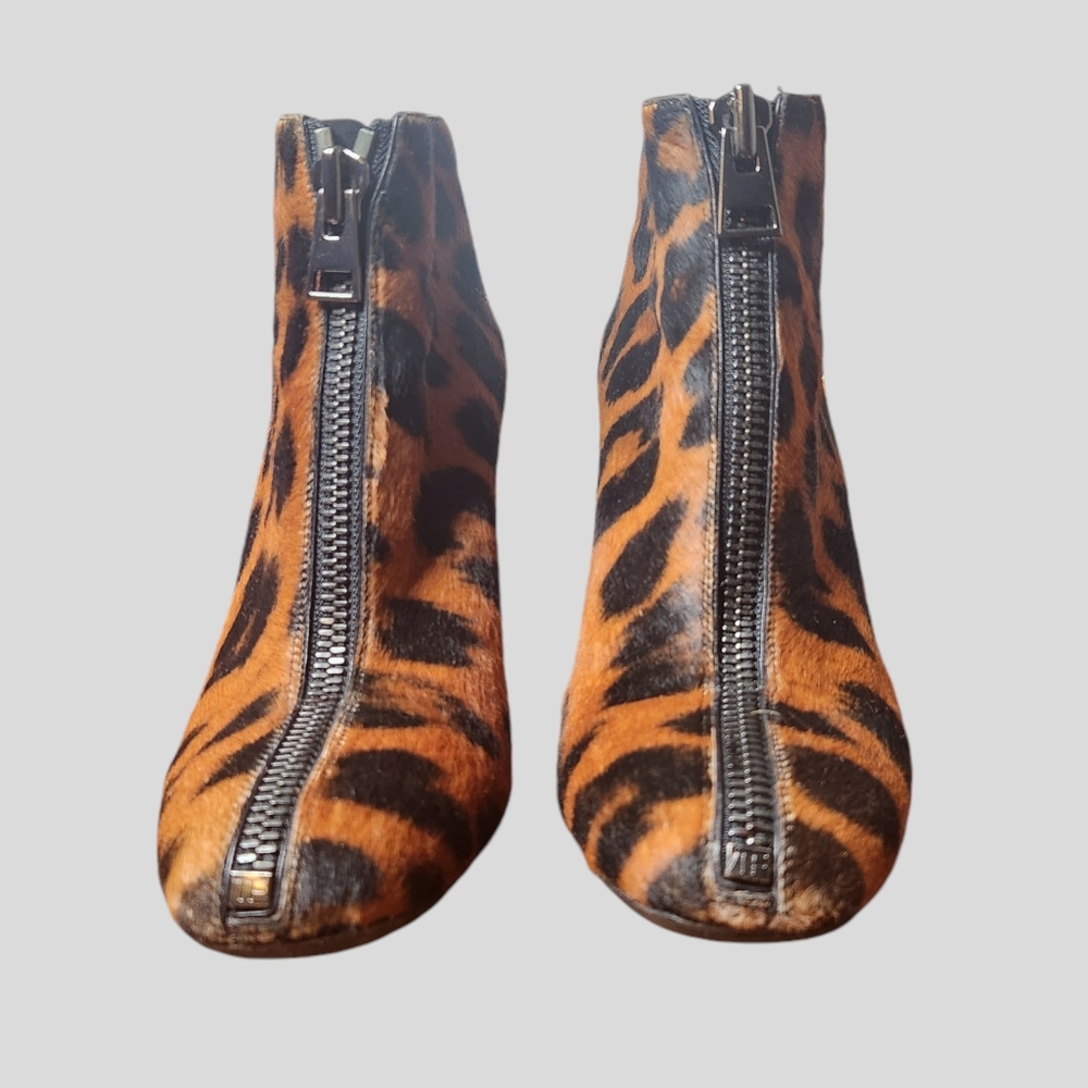 Tom Ford Leopard Ponyhair Zippered Ankle Boots - Picture 6 of 12